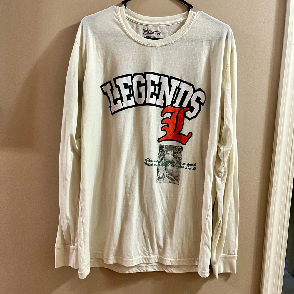 RGSTR Men’s Off White Long Sleeve Legends Shirt Size Medium